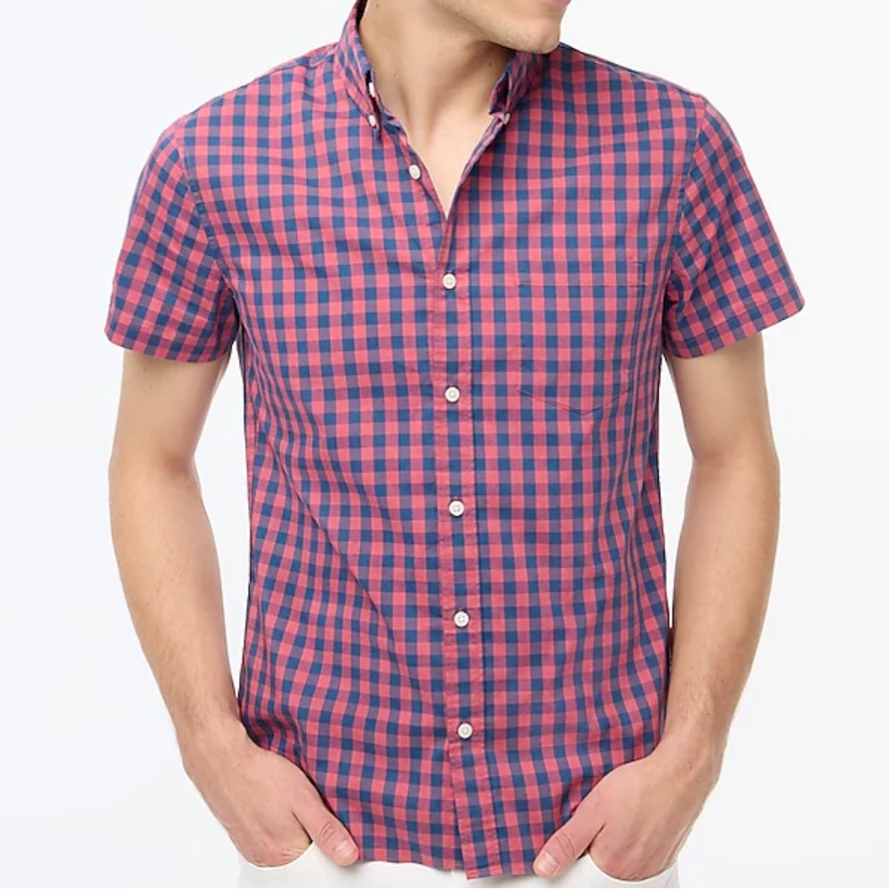 JCrew lightweight mini Buffalo plaid button up